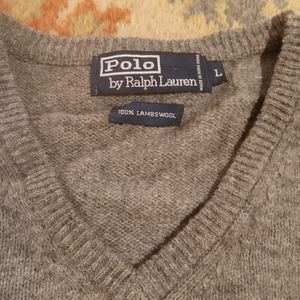 Polo by Ralph Lauren.100% Lamb's Wool Vest. Size L. Grey.